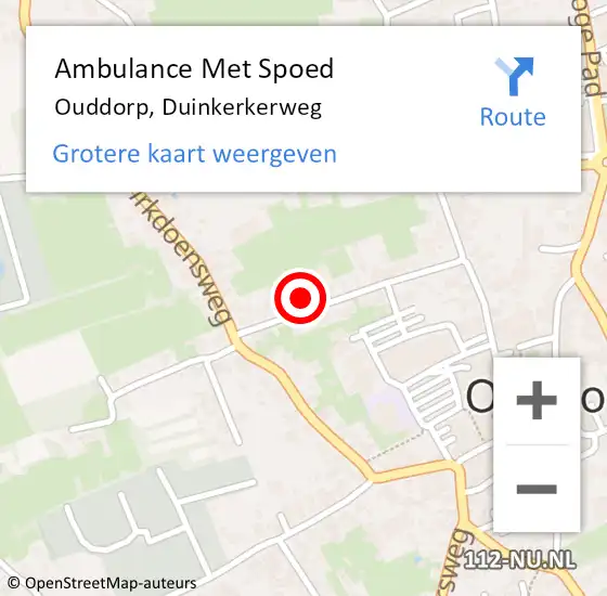 Locatie op kaart van de 112 melding: Ambulance Met Spoed Naar Ouddorp, Duinkerkerweg op 6 maart 2022 08:40