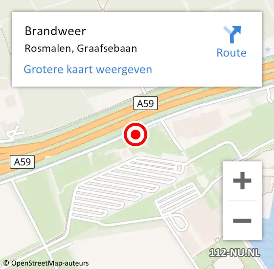 Locatie op kaart van de 112 melding: Brandweer Rosmalen, Graafsebaan op 10 juli 2014 11:11