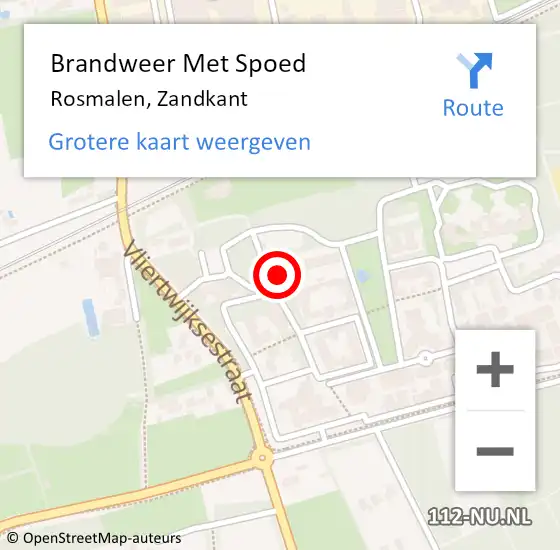 Locatie op kaart van de 112 melding: Brandweer Met Spoed Naar Rosmalen, Zandkant op 6 maart 2022 09:58