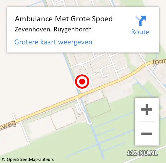 Locatie op kaart van de 112 melding: Ambulance Met Grote Spoed Naar Zevenhoven, Ruygenborch op 6 maart 2022 10:25