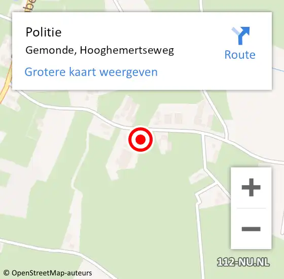 Locatie op kaart van de 112 melding: Politie Gemonde, Hooghemertseweg op 6 maart 2022 10:29