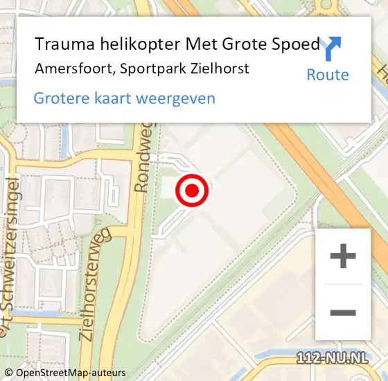 Locatie op kaart van de 112 melding: Trauma helikopter Met Grote Spoed Naar Amersfoort, Sportpark Zielhorst op 6 maart 2022 10:32