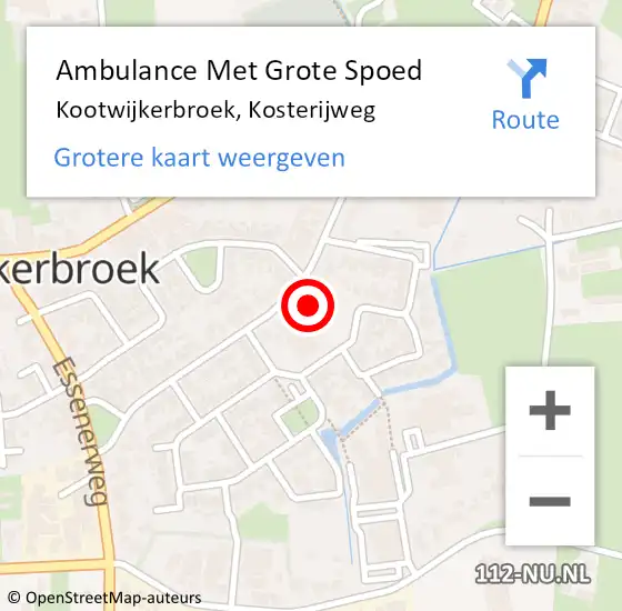 Locatie op kaart van de 112 melding: Ambulance Met Grote Spoed Naar Kootwijkerbroek, Kosterijweg op 6 maart 2022 11:16