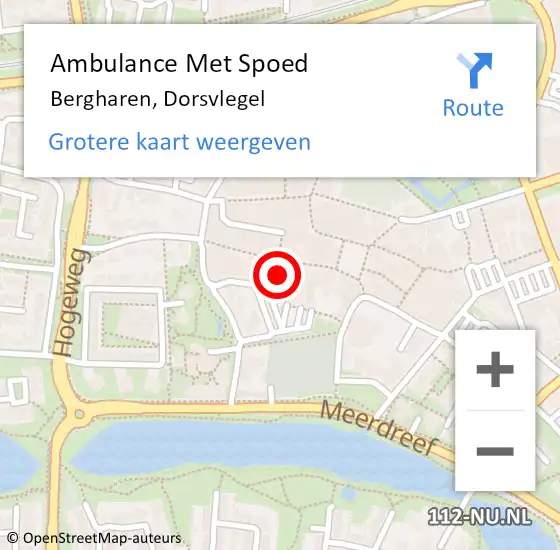Locatie op kaart van de 112 melding: Ambulance Met Spoed Naar Bergharen, Dorsvlegel op 6 maart 2022 11:17