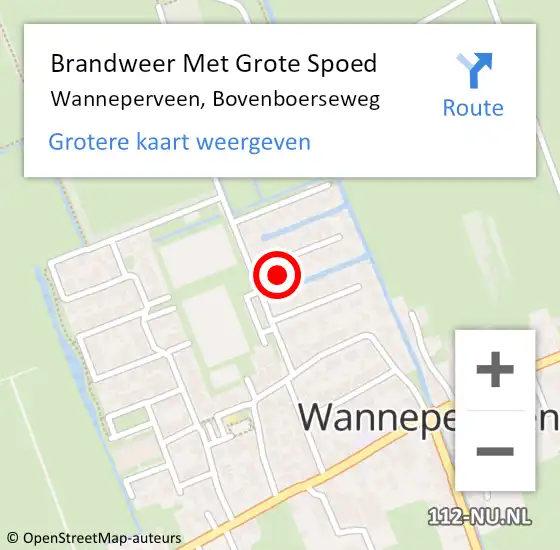 Locatie op kaart van de 112 melding: Brandweer Met Grote Spoed Naar Wanneperveen, Bovenboerseweg op 6 maart 2022 11:28