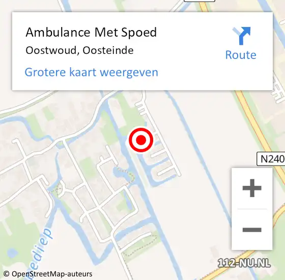 Locatie op kaart van de 112 melding: Ambulance Met Spoed Naar Oostwoud, Oosteinde op 6 maart 2022 11:35