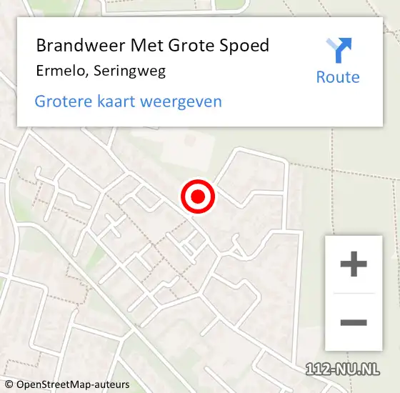 Locatie op kaart van de 112 melding: Brandweer Met Grote Spoed Naar Ermelo, Seringweg op 6 maart 2022 11:48