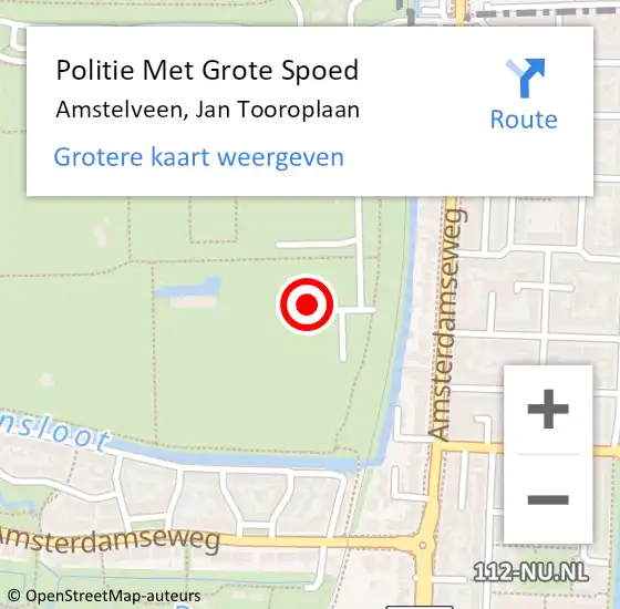 Locatie op kaart van de 112 melding: Politie Met Grote Spoed Naar Amstelveen, Jan Tooroplaan op 6 maart 2022 12:54