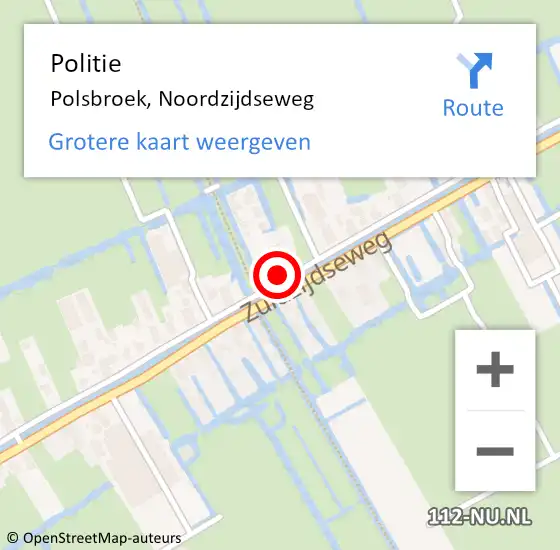 Locatie op kaart van de 112 melding: Politie Polsbroek, Noordzijdseweg op 6 maart 2022 13:07