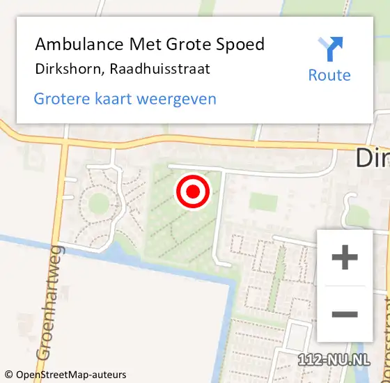 Locatie op kaart van de 112 melding: Ambulance Met Grote Spoed Naar Dirkshorn, Raadhuisstraat op 6 maart 2022 13:08