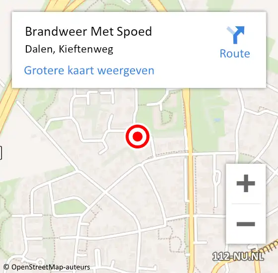 Locatie op kaart van de 112 melding: Brandweer Met Spoed Naar Dalen, Kieftenweg op 6 maart 2022 13:42