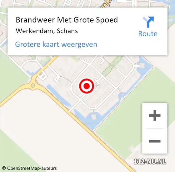 Locatie op kaart van de 112 melding: Brandweer Met Grote Spoed Naar Werkendam, Schans op 6 maart 2022 13:50