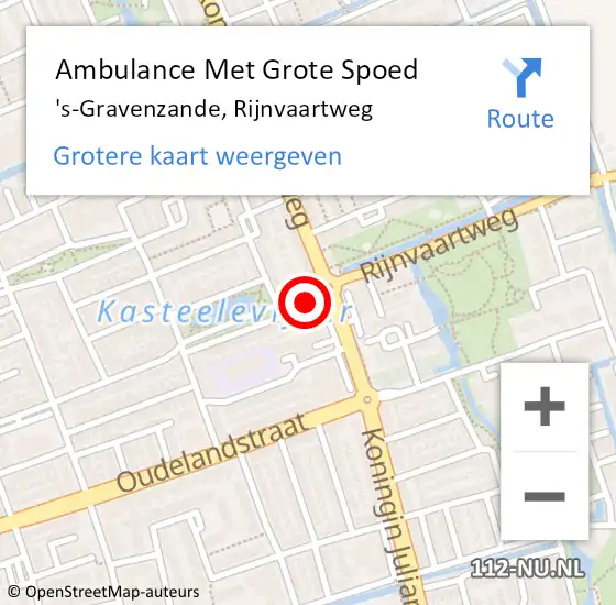 Locatie op kaart van de 112 melding: Ambulance Met Grote Spoed Naar 's-Gravenzande, Rijnvaartweg op 6 maart 2022 14:13