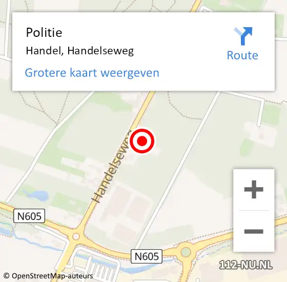 Locatie op kaart van de 112 melding: Politie Handel, Handelseweg op 6 maart 2022 14:36