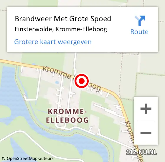 Locatie op kaart van de 112 melding: Brandweer Met Grote Spoed Naar Finsterwolde, Kromme-Elleboog op 10 juli 2014 11:34