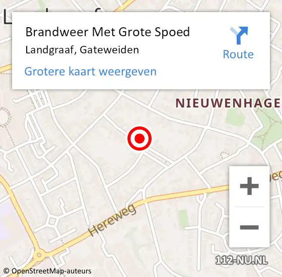 Locatie op kaart van de 112 melding: Brandweer Met Grote Spoed Naar Landgraaf, Gateweiden op 6 maart 2022 14:48