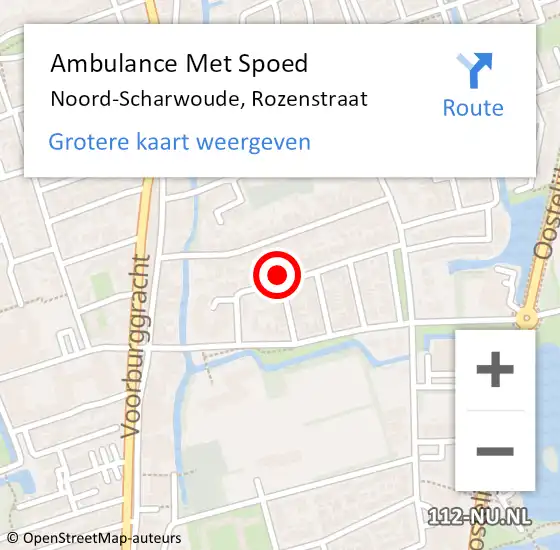 Locatie op kaart van de 112 melding: Ambulance Met Spoed Naar Noord-Scharwoude, Rozenstraat op 6 maart 2022 14:52