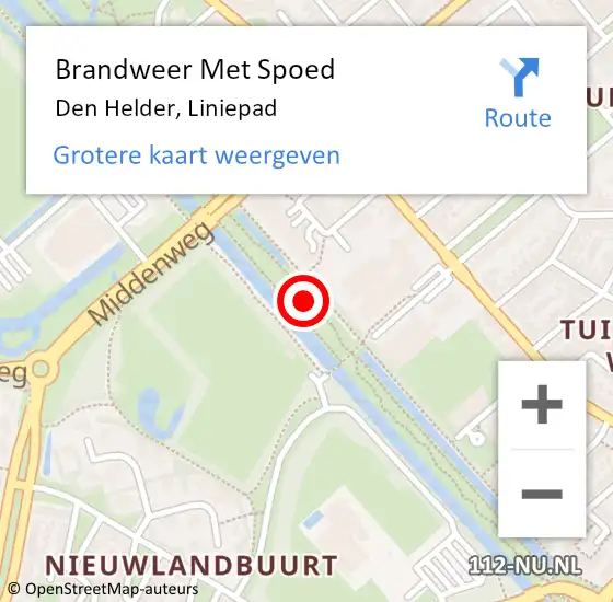 Locatie op kaart van de 112 melding: Brandweer Met Spoed Naar Den Helder, Liniepad op 6 maart 2022 14:58
