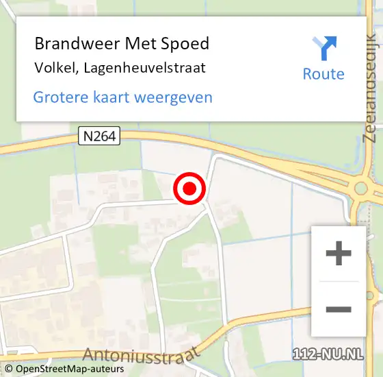 Locatie op kaart van de 112 melding: Brandweer Met Spoed Naar Volkel, Lagenheuvelstraat op 6 maart 2022 15:44