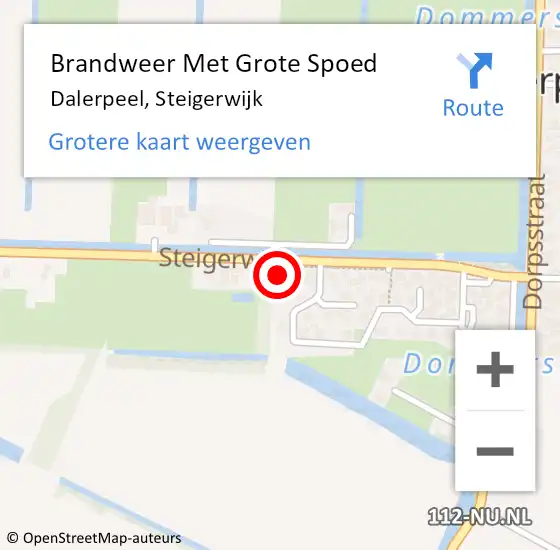 Locatie op kaart van de 112 melding: Brandweer Met Grote Spoed Naar Dalerpeel, Steigerwijk op 6 maart 2022 16:38