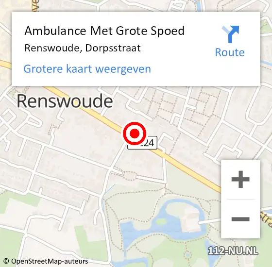 Locatie op kaart van de 112 melding: Ambulance Met Grote Spoed Naar Renswoude, Dorpsstraat op 6 maart 2022 17:30