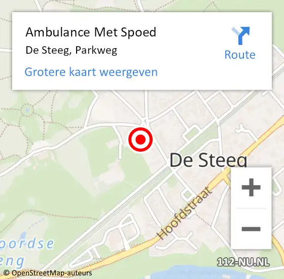 Locatie op kaart van de 112 melding: Ambulance Met Spoed Naar De Steeg, Parkweg op 6 maart 2022 17:33