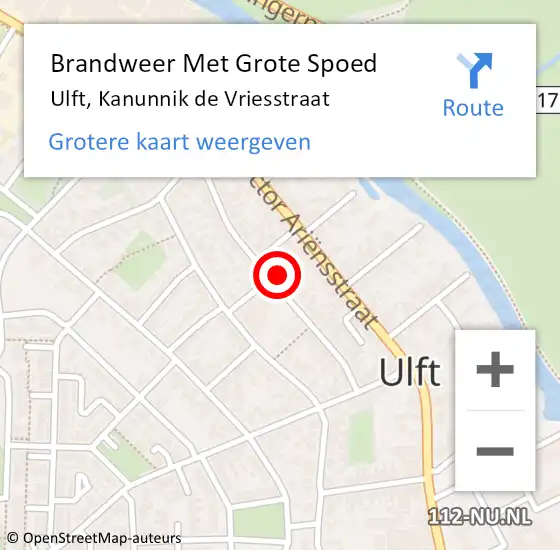 Locatie op kaart van de 112 melding: Brandweer Met Grote Spoed Naar Ulft, Kanunnik de Vriesstraat op 6 maart 2022 19:01