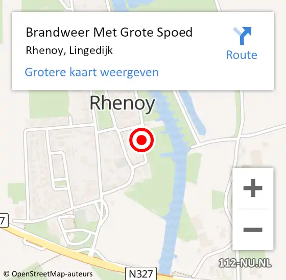 Locatie op kaart van de 112 melding: Brandweer Met Grote Spoed Naar Rhenoy, Lingedijk op 6 maart 2022 19:27