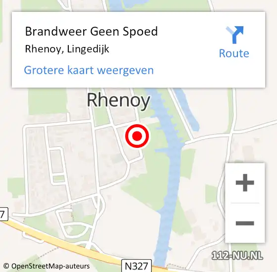 Locatie op kaart van de 112 melding: Brandweer Geen Spoed Naar Rhenoy, Lingedijk op 6 maart 2022 19:35