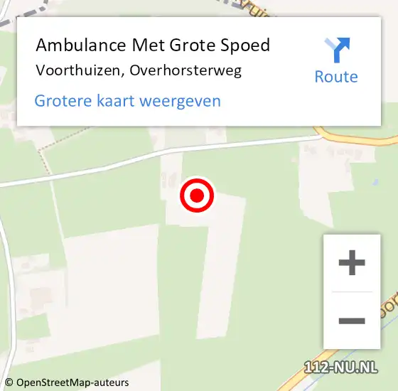 Locatie op kaart van de 112 melding: Ambulance Met Grote Spoed Naar Voorthuizen, Overhorsterweg op 6 maart 2022 20:10