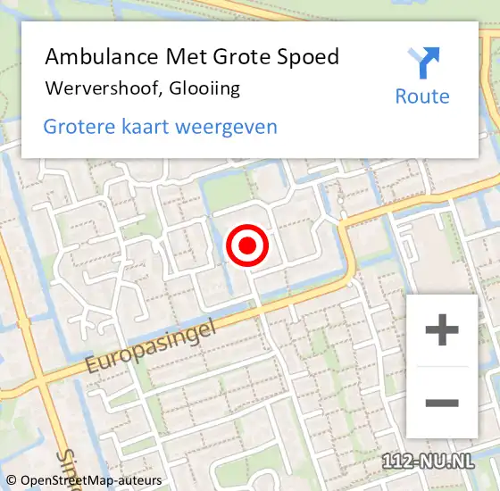 Locatie op kaart van de 112 melding: Ambulance Met Grote Spoed Naar Wervershoof, Glooiing op 6 maart 2022 20:47