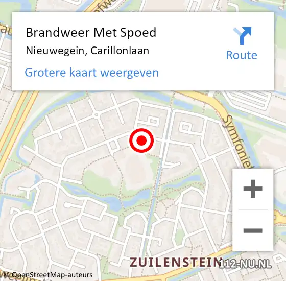 Locatie op kaart van de 112 melding: Brandweer Met Spoed Naar Nieuwegein, Carillonlaan op 6 maart 2022 21:10