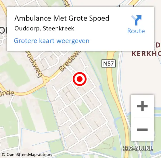 Locatie op kaart van de 112 melding: Ambulance Met Grote Spoed Naar Ouddorp, Steenkreek op 6 maart 2022 23:02