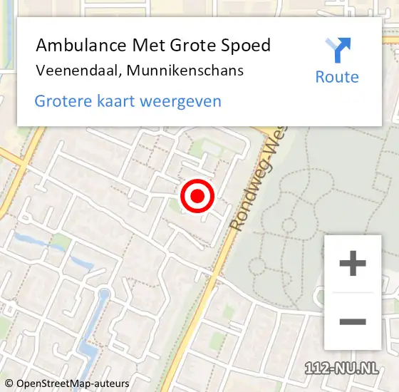 Locatie op kaart van de 112 melding: Ambulance Met Grote Spoed Naar Veenendaal, Munnikenschans op 6 maart 2022 23:09