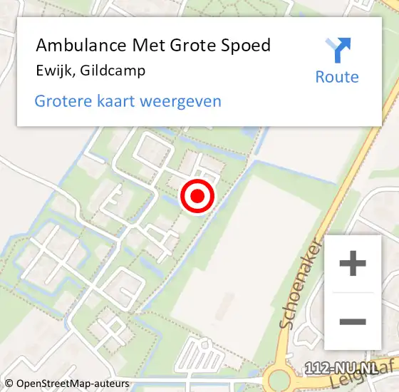 Locatie op kaart van de 112 melding: Ambulance Met Grote Spoed Naar Ewijk, Gildcamp op 6 maart 2022 23:14