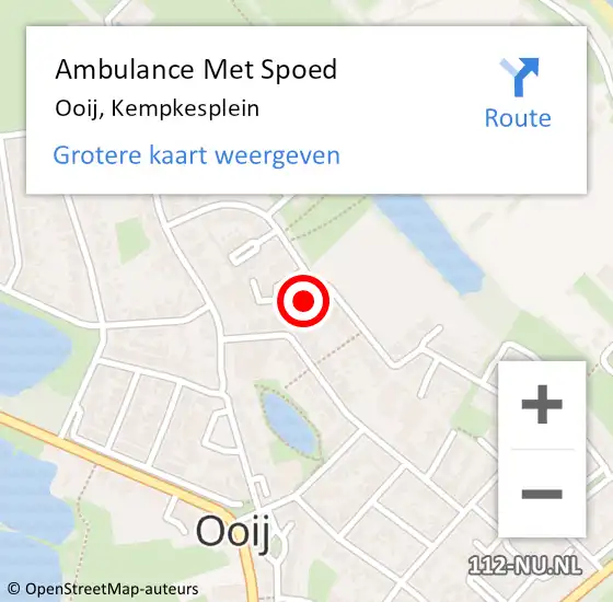 Locatie op kaart van de 112 melding: Ambulance Met Spoed Naar Ooij, Kempkesplein op 6 maart 2022 23:47