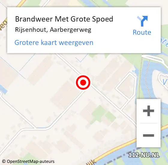 Locatie op kaart van de 112 melding: Brandweer Met Grote Spoed Naar Rijsenhout, Aarbergerweg op 7 maart 2022 03:37