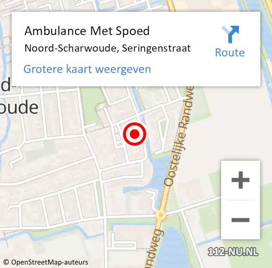 Locatie op kaart van de 112 melding: Ambulance Met Spoed Naar Noord-Scharwoude, Seringenstraat op 7 maart 2022 03:41