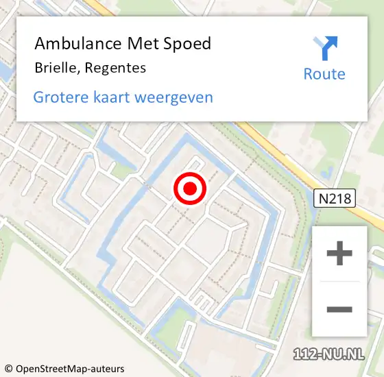 Locatie op kaart van de 112 melding: Ambulance Met Spoed Naar Brielle, Regentes op 7 maart 2022 04:09