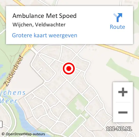 Locatie op kaart van de 112 melding: Ambulance Met Spoed Naar Wijchen, Veldwachter op 7 maart 2022 04:50