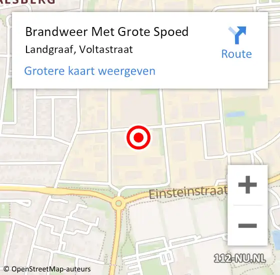 Locatie op kaart van de 112 melding: Brandweer Met Grote Spoed Naar Landgraaf, Voltastraat op 7 maart 2022 06:45
