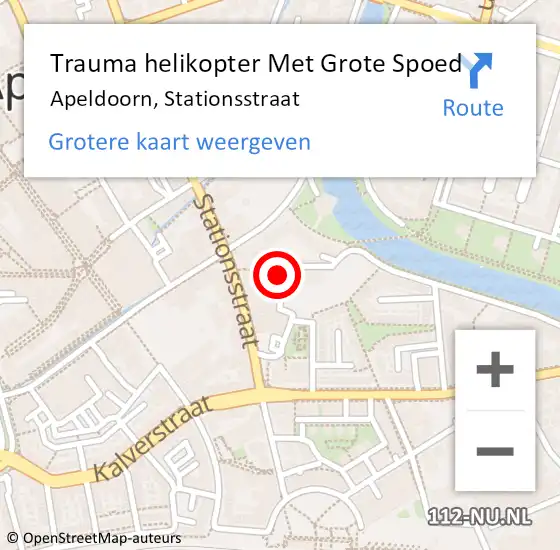 Locatie op kaart van de 112 melding: Trauma helikopter Met Grote Spoed Naar Apeldoorn, Stationsstraat op 7 maart 2022 07:30