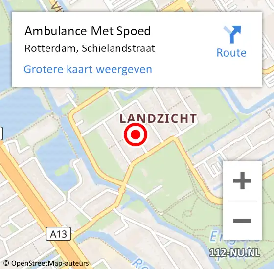 Locatie op kaart van de 112 melding: Ambulance Met Spoed Naar Rotterdam, Schielandstraat op 7 maart 2022 08:01