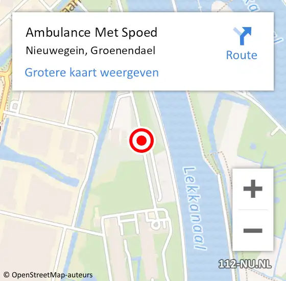 Locatie op kaart van de 112 melding: Ambulance Met Spoed Naar Nieuwegein, Groenendael op 7 oktober 2013 19:50