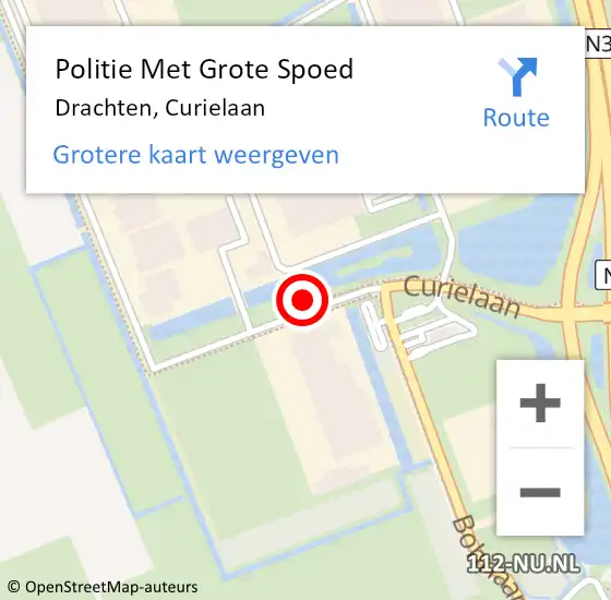 Locatie op kaart van de 112 melding: Politie Met Grote Spoed Naar Drachten, Curielaan op 7 maart 2022 09:24