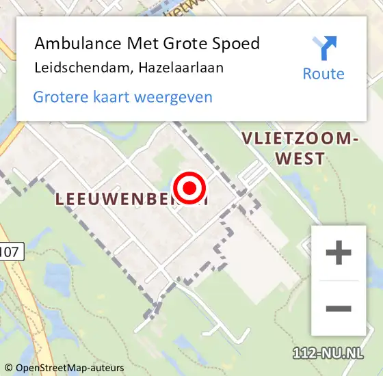 Locatie op kaart van de 112 melding: Ambulance Met Grote Spoed Naar Leidschendam, Hazelaarlaan op 7 maart 2022 11:03