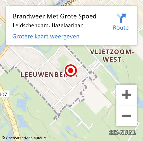 Locatie op kaart van de 112 melding: Brandweer Met Grote Spoed Naar Leidschendam, Hazelaarlaan op 7 maart 2022 11:12