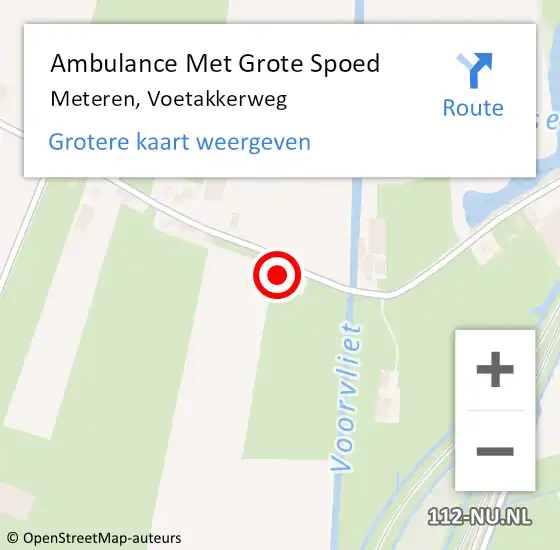 Locatie op kaart van de 112 melding: Ambulance Met Grote Spoed Naar Meteren, Voetakkerweg op 7 maart 2022 11:30