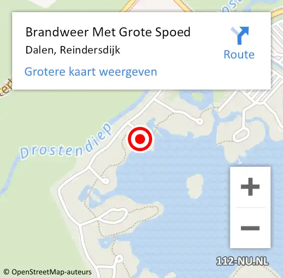 Locatie op kaart van de 112 melding: Brandweer Met Grote Spoed Naar Dalen, Reindersdijk op 7 maart 2022 12:42