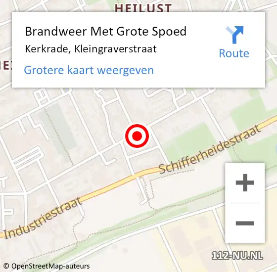 Locatie op kaart van de 112 melding: Brandweer Met Grote Spoed Naar Kerkrade, Kleingraverstraat op 7 maart 2022 12:48